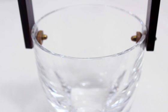 Image 1 of Mid - Century Ice Bucket, Crystal And Wood