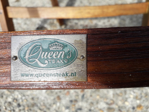 4 chaises empilables Queen's Teak, pliantes