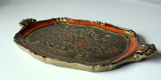 Image 1 of 1960S Florentine serving tray wood - Cocktail tray - Vintage
