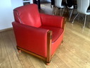 2x Art Deco armchairs + matching table