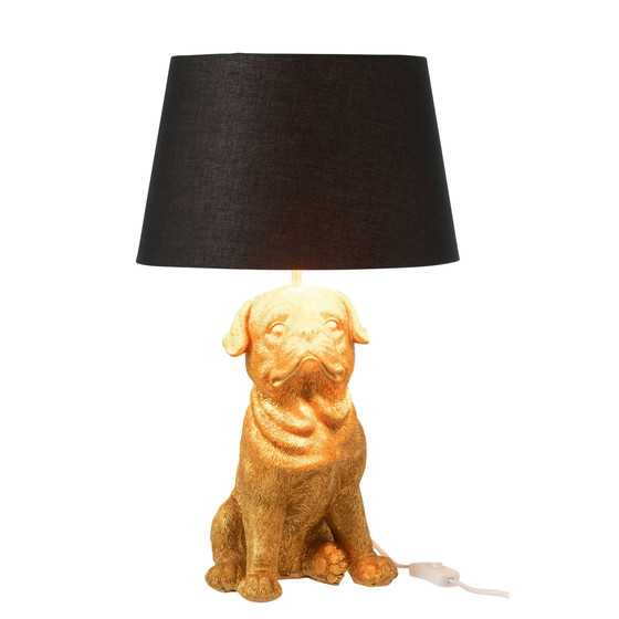 Image 1 of Table Lamp Dog Gold