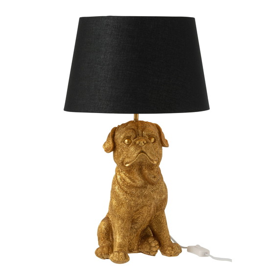 Image 1 of Table Lamp Dog Gold