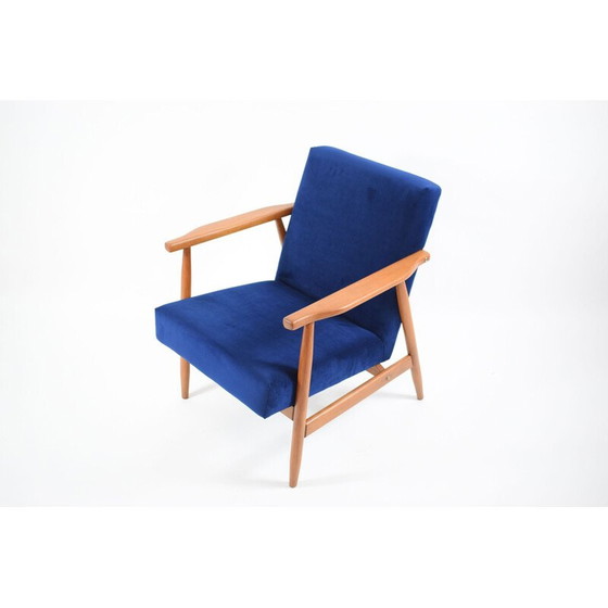 Image 1 of Poltrona vintage in velluto blu, Polonia anni '60