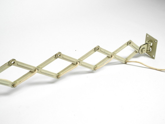 Image 1 of Original Mid Century Beige Industrial Design Foldable Extendable Wall "Scissor" Lamp From Sis