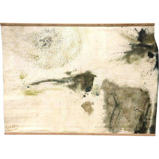 Image 1 of Vintage oil on canvas painting by René Allio, France 1961