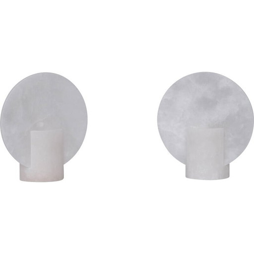 Pair of vintage alabaster table lamps, Spain 1990s