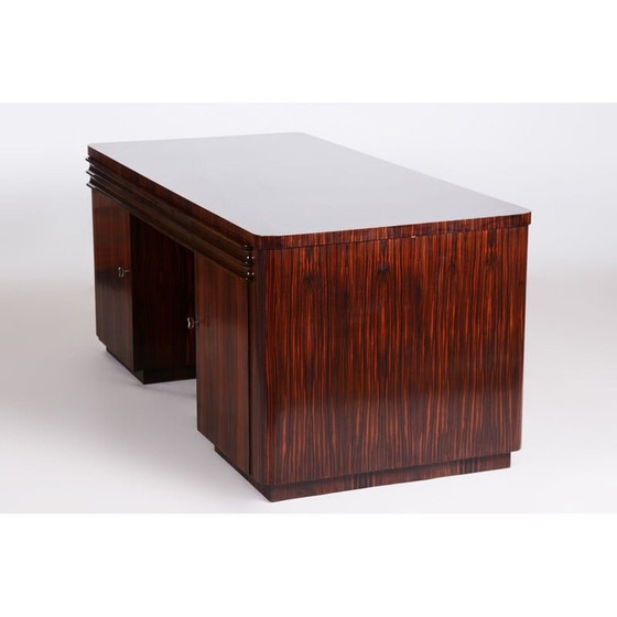 Image 1 of Vintage ebony and oak desk, France 1930