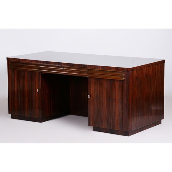 Image 1 of Vintage ebony and oak desk, France 1930