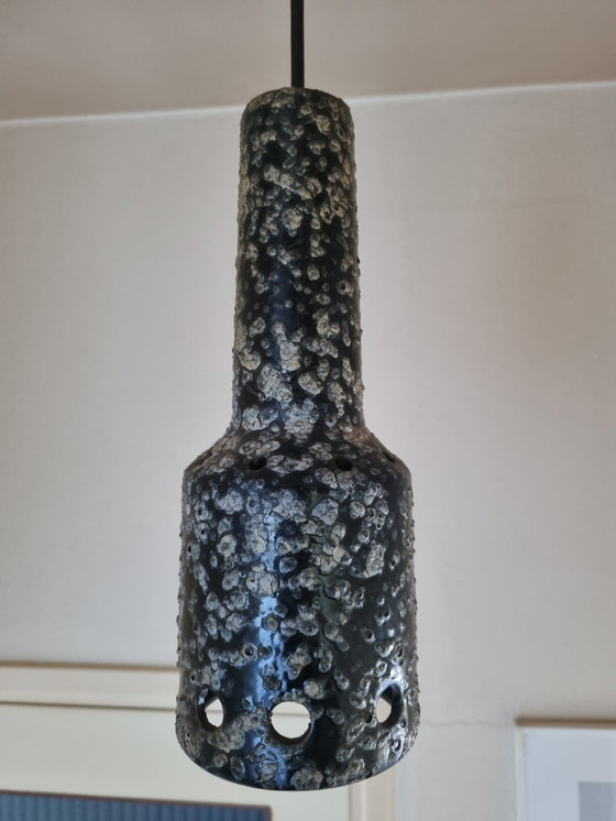 Image 1 of Black Ceramic 'Lava' Pendant Lamp