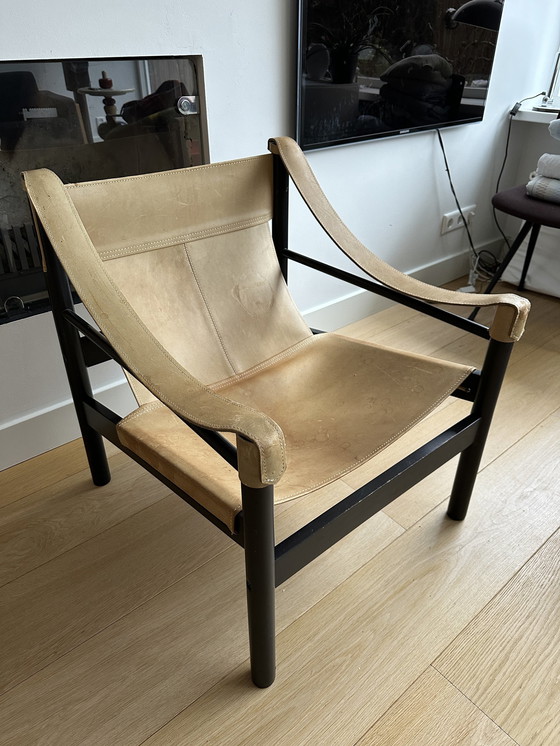 Image 1 of Abel Gonzalez Safari Sling Lounge Chair Cognac Leather