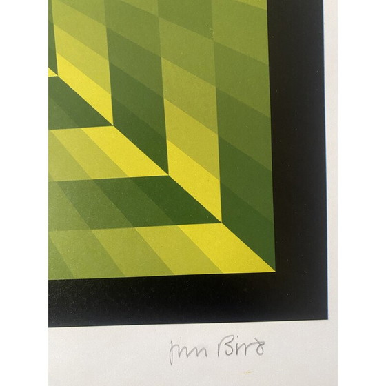 Image 1 of Fotolitografía antigua "Homenaje a Vasarely" de Jim Bird, 1970