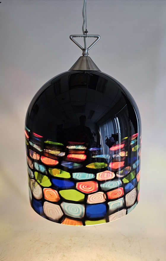 Image 1 of Large Italian Glass Pendant Lamp Tinta By Renato Toso And Noti Massari For Leucos, Murano, Italy, 1971