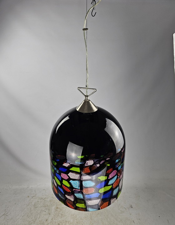 Image 1 of Large Italian Glass Pendant Lamp Tinta By Renato Toso And Noti Massari For Leucos, Murano, Italy, 1971