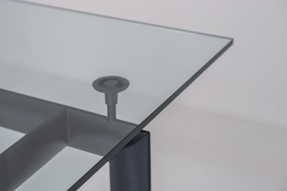 Image 1 of Rectangular glass dining table from the 1980s. 