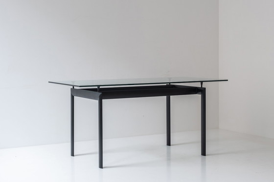 Image 1 of Rectangular glass dining table from the 1980s. 