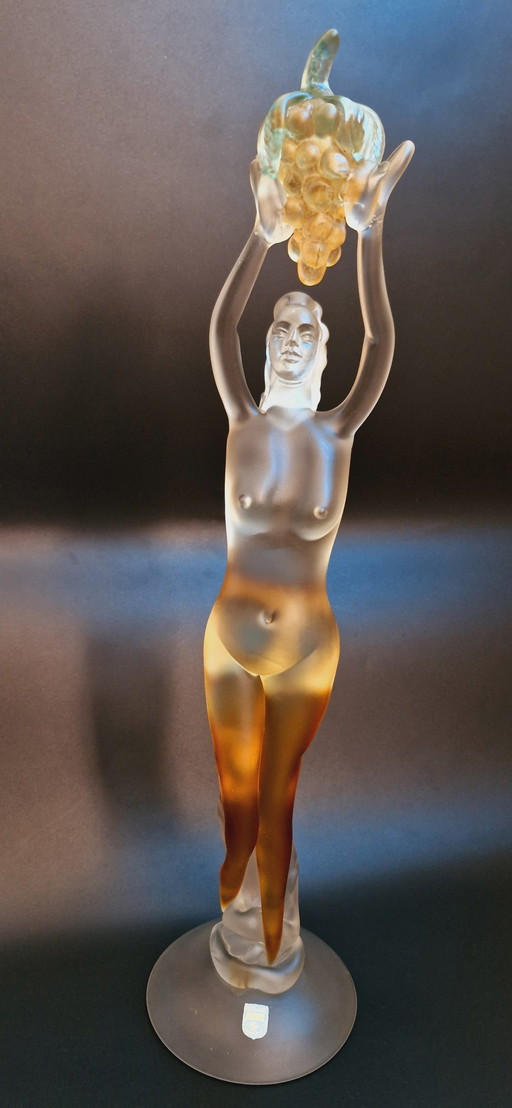 50'S Seguso Large Murano Glass Frosted Nude Sculpture