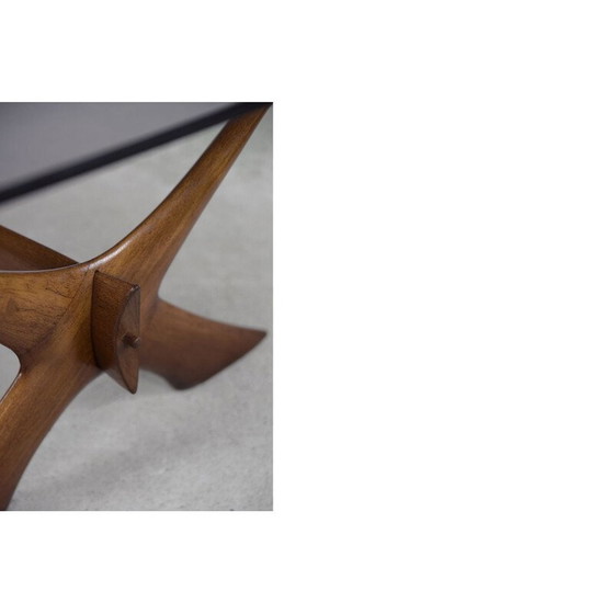 Image 1 of Tavolino vintage condor in noce di Fredrik Schriever-Abeln per Örebro Glass, Svezia 1960