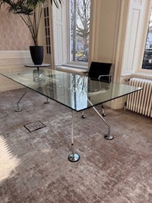 Tecno Glass Table / Desk Of 220X100Cm