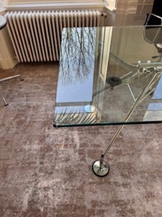 Image 1 of Tecno Glass Table / Desk Of 220X100Cm