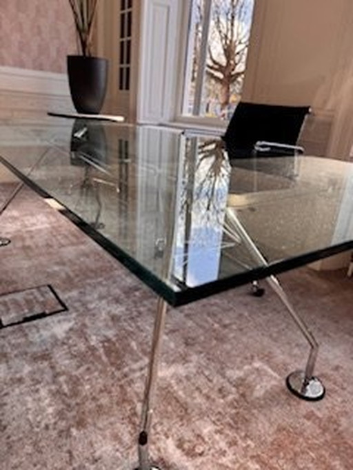 Tecno Glass Table / Desk Of 220X100Cm