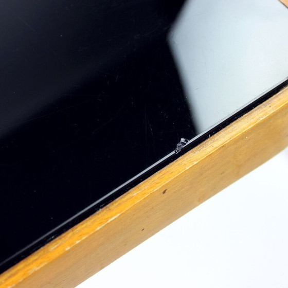 Image 1 of Tavolino da caffè vintage in rovere e vetro nero di Cesky Nabytek, Repubblica Ceca, anni '60