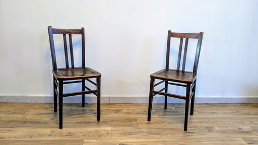 Pair De Chaises Bistrot Années 30