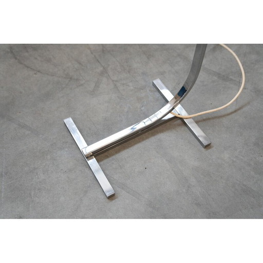 Vintage AM-AS model floor lamp in opaline glass and chrome metal by Franco Albini for Sirrah Italia, Italy 1960