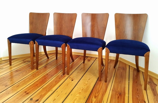 Set Of Four Chairs H-214 Proj.J.Halabala, The 50S Czechoslovakia