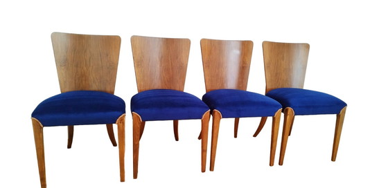 Image 1 of Set Of Four Chairs H-214 Proj.J.Halabala, The 50S Czechoslovakia