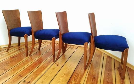 Image 1 of Set Of Four Chairs H-214 Proj.J.Halabala, The 50S Czechoslovakia