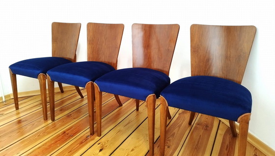 Image 1 of Set Of Four Chairs H-214 Proj.J.Halabala, The 50S Czechoslovakia