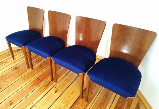 Image 1 of Set Of Four Chairs H-214 Proj.J.Halabala, The 50S Czechoslovakia