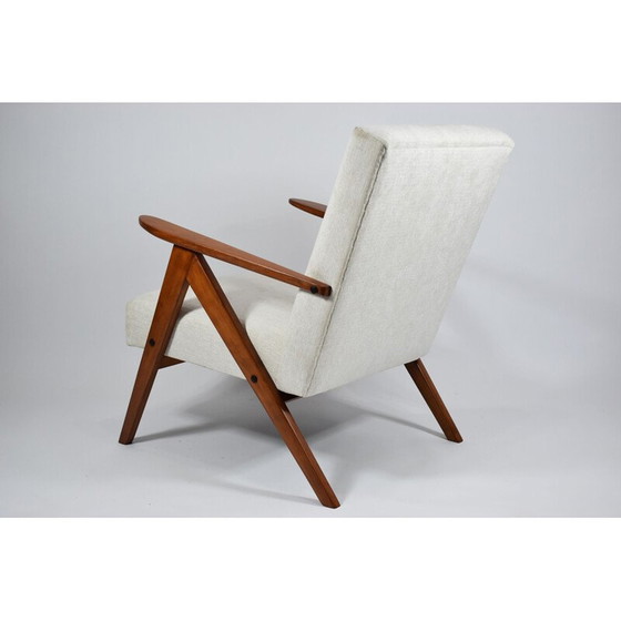 Image 1 of Poltrona vintage VAR, anni '60, completamente ristrutturata, imbottita, colore beige, scandinava anni '60