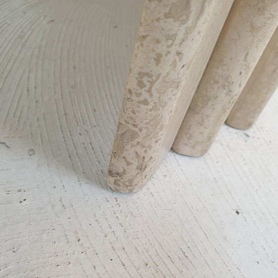 Image 1 of Tavolino da caffè vintage in travertino, Italia anni '80