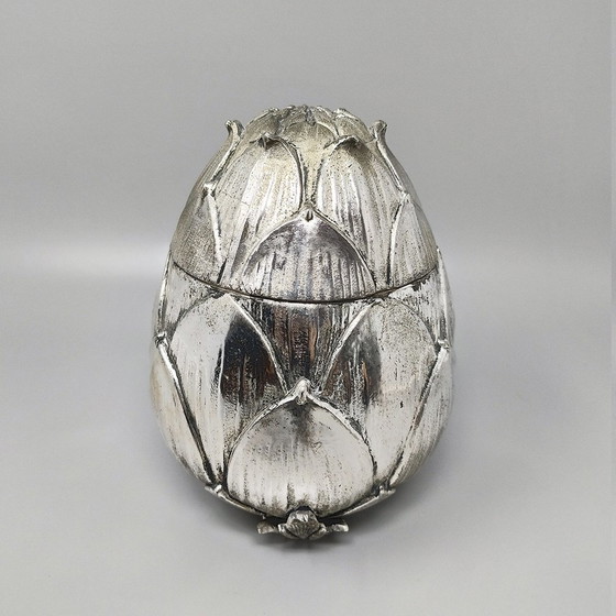 Image 1 of 1970S Gorgeous Ice Bucket "Artichoke" Silver Plated By Mauro Manetti For Fonderia D'Arte Firenze.