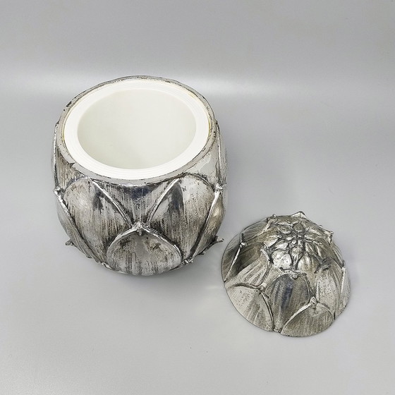 Image 1 of 1970S Gorgeous Ice Bucket "Artichoke" Silver Plated By Mauro Manetti For Fonderia D'Arte Firenze.