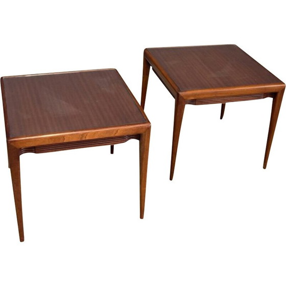 Image 1 of Pair of vintage mahogany coffee tables by Osvaldo Borsani for Atelier Borsani Varedo, 1960