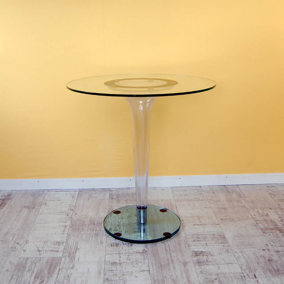 Image 1 of Cafe, Bar And Side Table  Polycarbonate Feet With A Glass Top