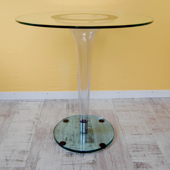 Image 1 of Cafe, Bar And Side Table  Polycarbonate Feet With A Glass Top