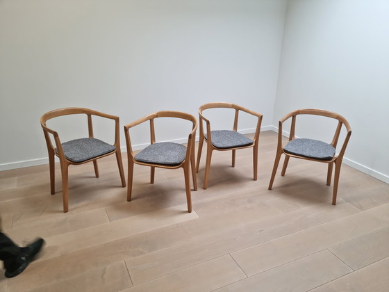 Image 1 of 4x Juntoo arm chairs wood