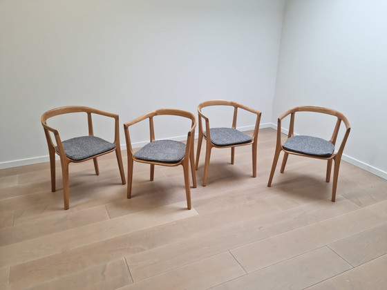 Image 1 of 4x Juntoo arm chairs wood