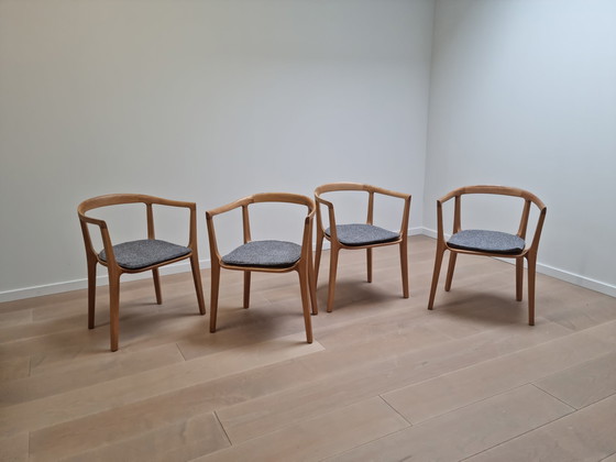 Image 1 of 4x Juntoo arm chairs wood