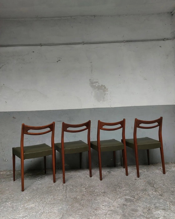 Image 1 of Set of 4 mid-century scandinavian dining chairs