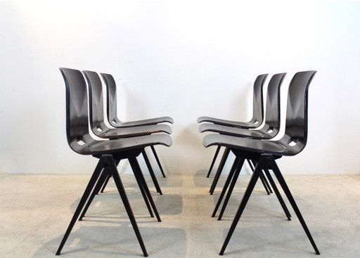 Stock of Stackable Pagholz Galvanitas S22 Industrial Diner Chair in Wenge