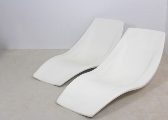 Image 1 of Polyester Patio or Pool Side Lounge Chairs by Charles Zublena