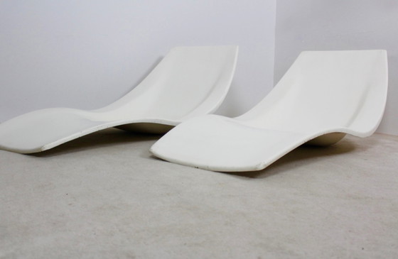 Image 1 of Polyester Patio or Pool Side Lounge Chairs by Charles Zublena