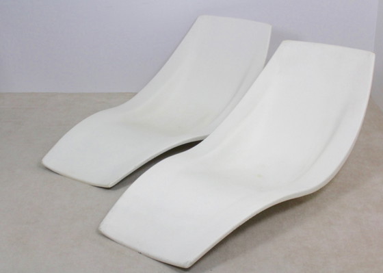 Image 1 of Polyester Patio or Pool Side Lounge Chairs by Charles Zublena