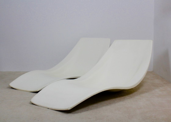 Image 1 of Polyester Patio or Pool Side Lounge Chairs by Charles Zublena