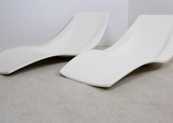 Image 1 of Polyester Patio or Pool Side Lounge Chairs by Charles Zublena