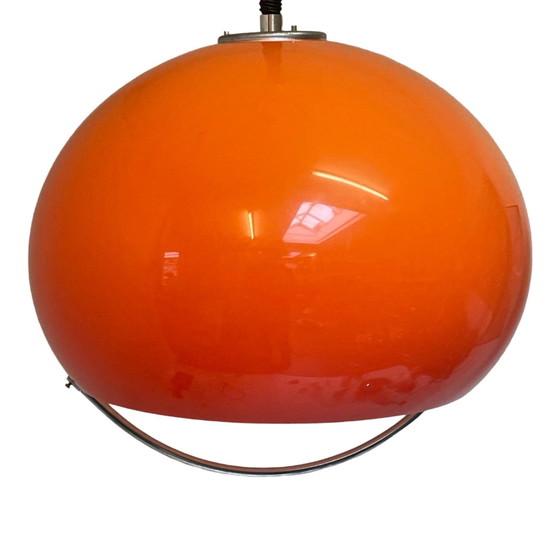 Image 1 of Luigi Massoni for Harvey Guzzini (marked with sticker) - Orange Hanging pendant lamp (XL) 